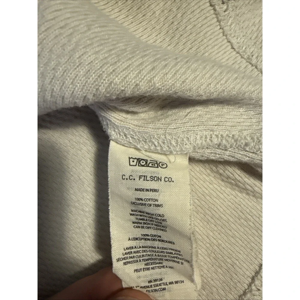 CC Filson Waffle Knit Thermal Sweater Men's Med Sand White Crew Neck Pullover